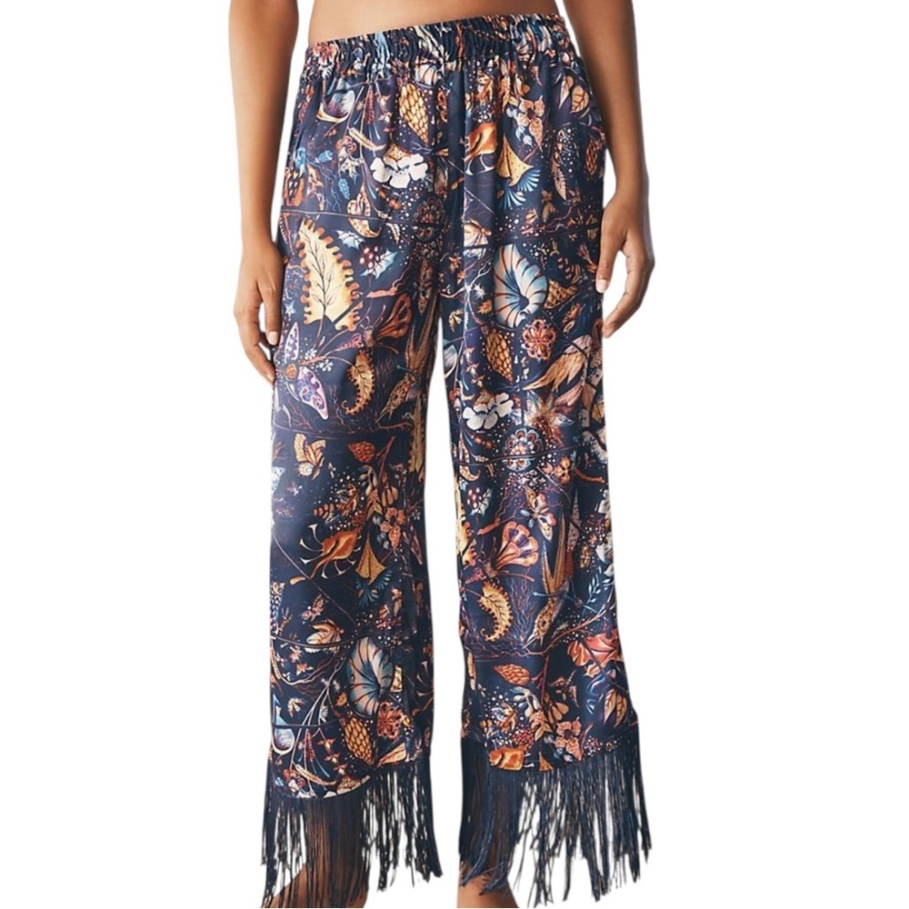 Judith Schaechter Printed Fringe Pajama Pants Size XL‎